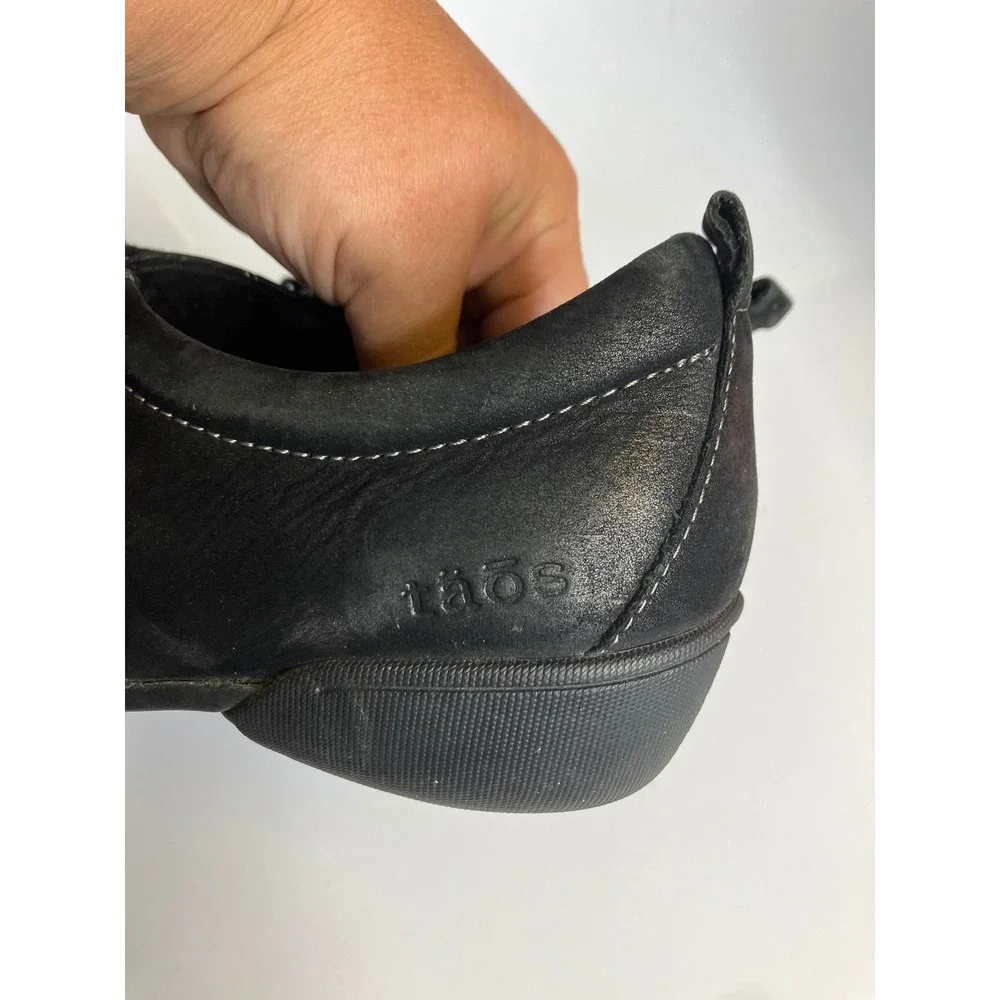 Taos Getaway Oxfords Womens 8.5 Black Leather Good Lace Up Comfort Shoes